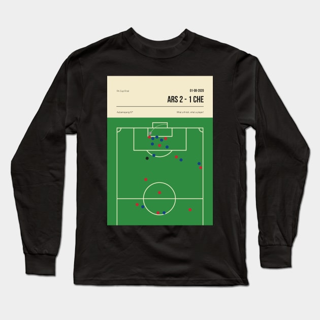 Arsenal Chelsea Aubameyang Goals Long Sleeve T-Shirt by jornvanhezik